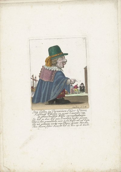 Il nano Piters Kahlmüß Wisseller come baleniere, ca. 1710 da Martin Engelbrecht (attributed to)