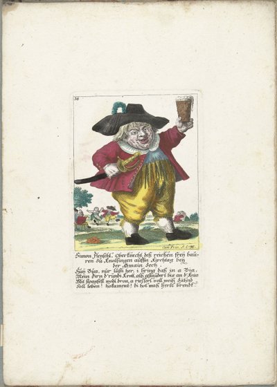 Il nano Simon Flenschl, ca. 1710 da Martin Engelbrecht (attributed to)