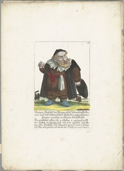 Il nano ebreo Natan Hirschl, ca. 1710 da Martin Engelbrecht (attributed to)