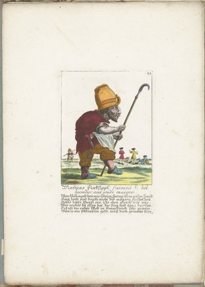 Il nano allegro Mathias Flecksippl, ca. 1710 da Martin Engelbrecht (attributed to)