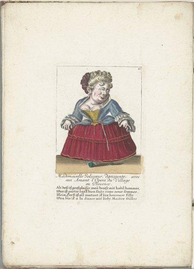 Nano come la francese Mademoiselle Jolicoeur, ca. 1710 (Il Callotto resurcitato) da Martin Engelbrecht (attributed to)