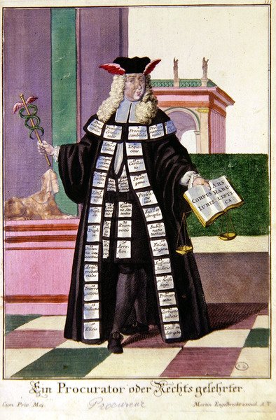Un pubblico ministero, c. 1735 da Martin Engelbrecht