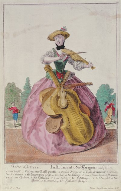 Il costruttore di strumenti, c.1735, pubblicato ad Augusta da Martin Engelbrecht