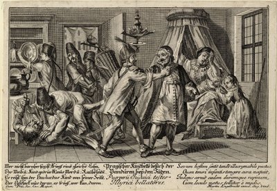I Pandur visitano gli ebrei, ca 1756 da Martin Engelbrecht