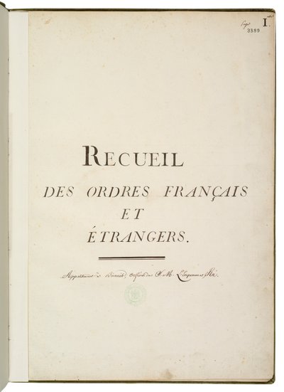 Recueil des ordres français et étrangers da Martin Guillaume Biennais