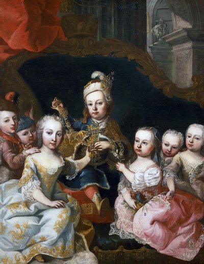 Ritratto di Giuseppe II da bambino con i suoi fratelli da Martin II Mytens or Meytens