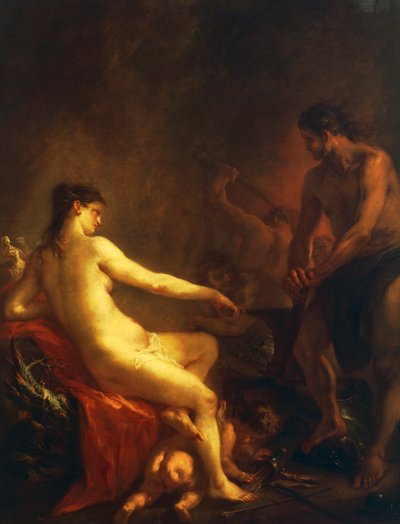 Venere e Cupido nella Fucina di Vulcano da Martin Johann Schmidt