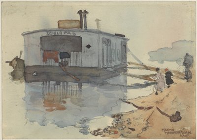 Nave La Tartaruga su una riva da Martin Monnickendam