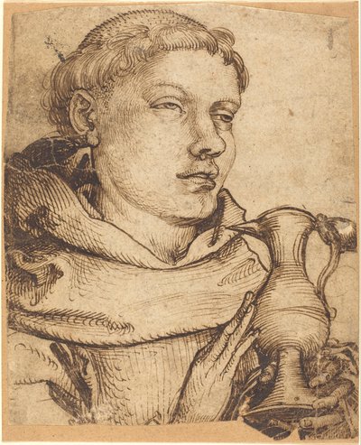 Busto di monaco che assiste alla comunione da Martin Schongauer