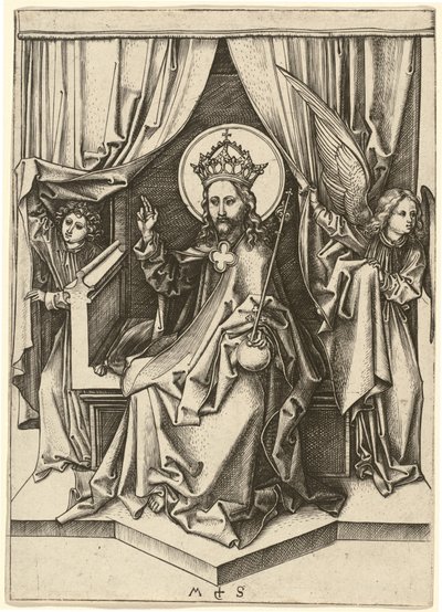 Cristo in trono, con due angeli da Martin Schongauer