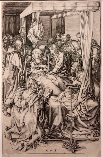Incisione su carta. La Morte della Vergine. Martin Schongauer. Ca 1470-1491 da Martin Schongauer