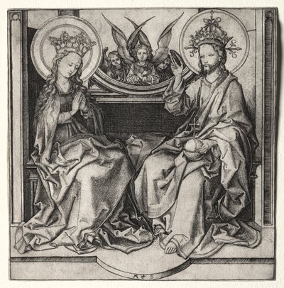 Dio Padre e la Beata Vergine in Trono Attorniati da Angeli da Martin Schongauer