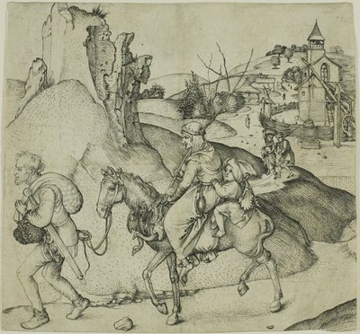Famiglia di contadini al mercato da Martin Schongauer