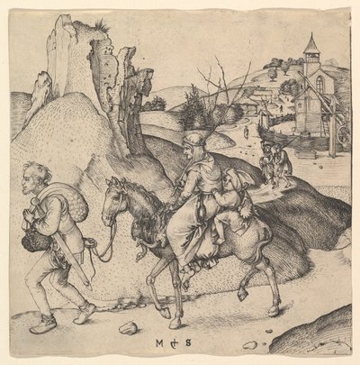 Famiglia di contadini al mercato, ca. 1435-1491 da Martin Schongauer