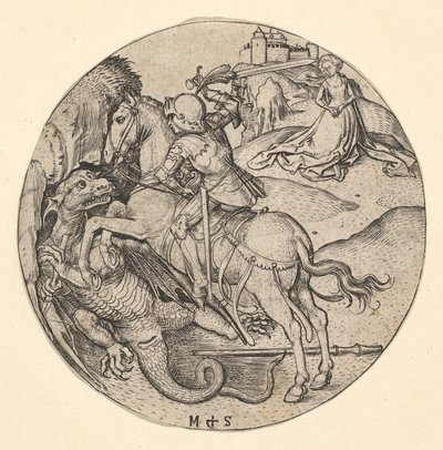 San Giorgio che uccide il drago, ca. 1435-1491 da Martin Schongauer