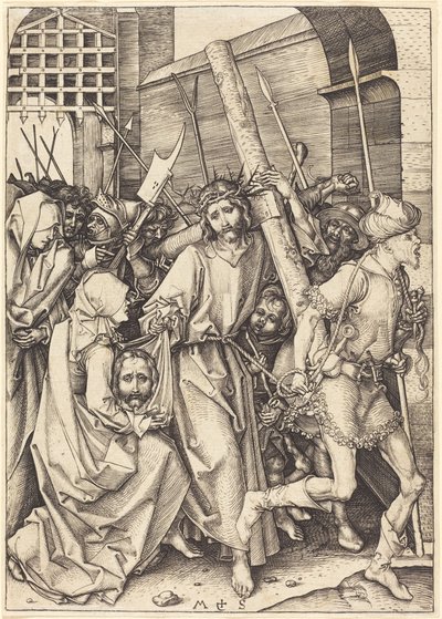 Il trasporto della croce con Santa Veronica da Martin Schongauer