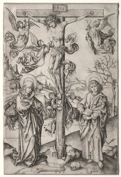 La crocifissione con quattro angeli da Martin Schongauer