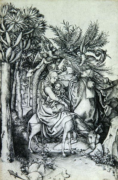 La fuga in Egitto da Martin Schongauer