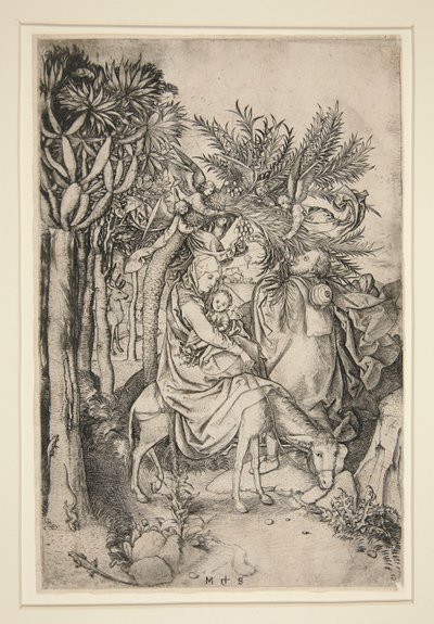 La fuga in Egitto, dalla serie Vita della Vergine da Martin Schongauer