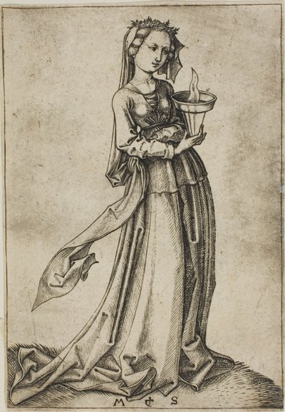 La quarta Vergine saggia da Martin Schongauer
