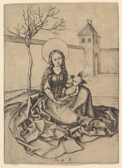 La Madonna e il Bambino nel cortile, ca. 1435-1491 da Martin Schongauer