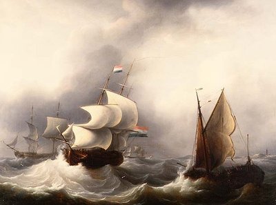 Navi in un Mare Mosso da Martin Schouman