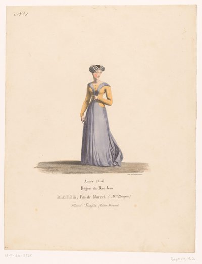 Costume di Marie Marcel dalla tragedia Marcel da Martin Sylvestre Baptiste