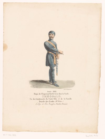 Costume del cavaliere Théobald dalla tragedia Le Siège de Paris da Martin Sylvestre Baptiste