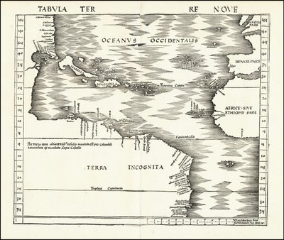 1513 Tabula Terre Nove da Martin Waldseemuller