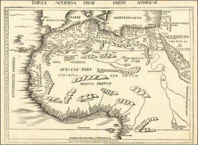 Carta del Nord Africa del 1513 di Martin Waldseemüller da Martin Waldseemuller