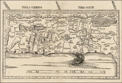 Mappa della Palestina del 1513 di Martin Waldseemüller da Martin Waldseemuller