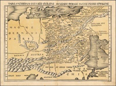 Carta del 1513 della Polonia, del Baltico, dell