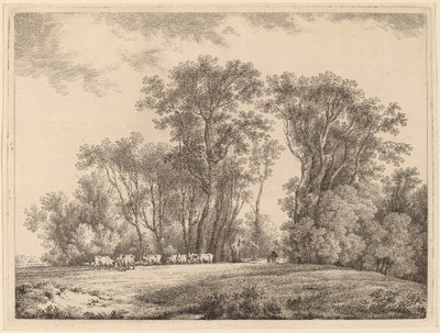 Un prato con bestiame al margine di un bosco da Martin von Molitor
