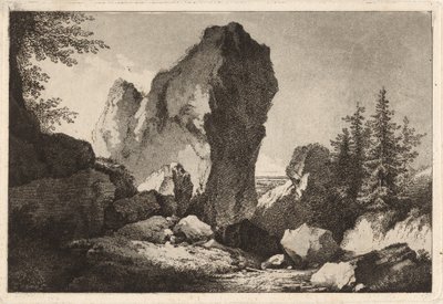 Paesaggio montano con uno sperone roccioso da Martin von Molitor