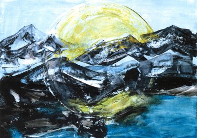 Lago di montagna al chiaro di luna da Martina Konitzky
