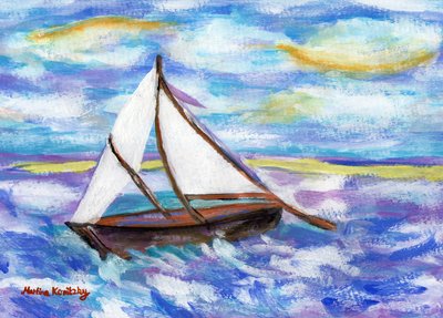 La barca da pesca (Omaggio a Vincent van Gogh) da Martina Konitzky