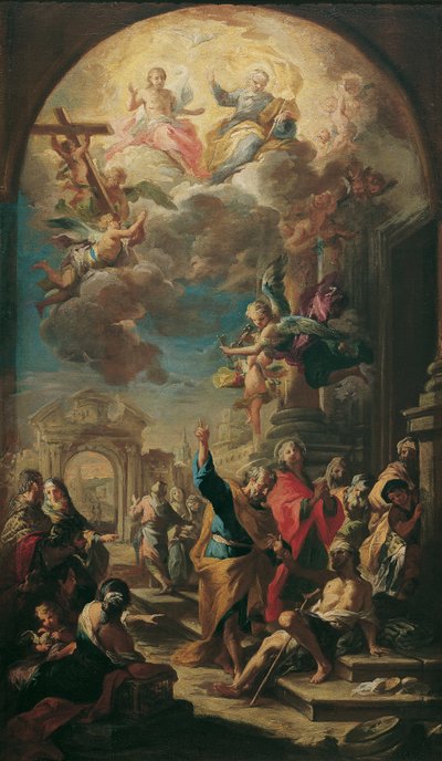 Gli apostoli Pietro e Giovanni guariscono uno zoppo da Martino Altomonte