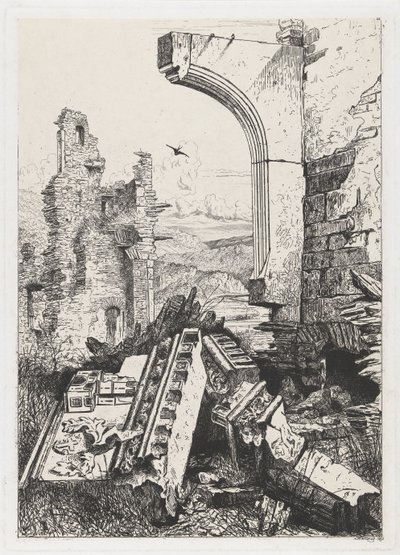 Rovine del castello di Bourscheid da Martinus Antonius Kuytenbrouwer jr.