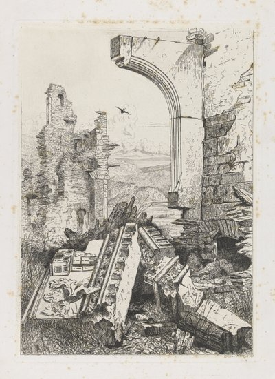Rovina del castello di Bourscheid da Martinus Antonius Kuytenbrouwer jr.