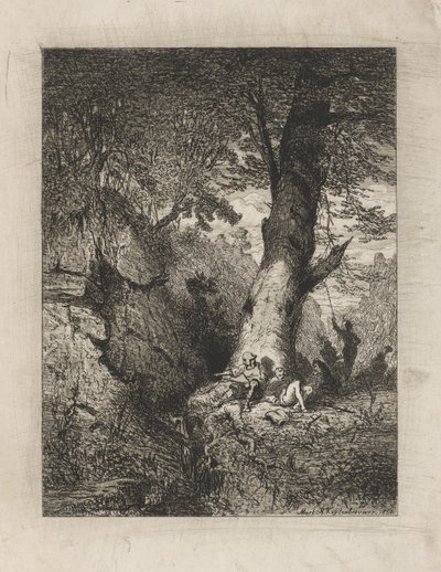 Guerrieri riposanti sotto un albero da Martinus Antonius Kuytenbrouwer jr.