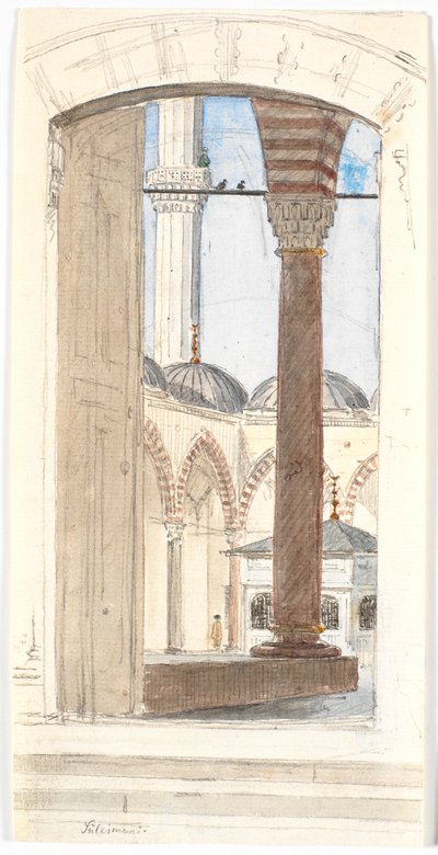 Parte della Moschea di Süleymaniye da Martinus Rørbye