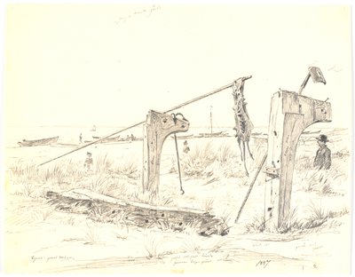 Spiaggia con rimessaggio barche, Skagen da Martinus Rørbye
