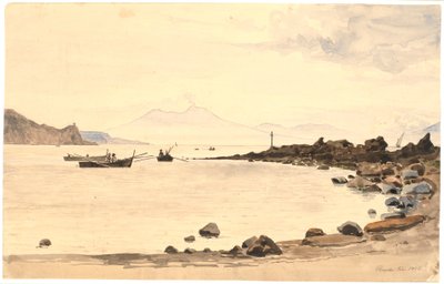 Vista del Vesuvio da Procida da Martinus Rørbye
