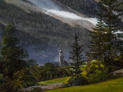 Vista su Chamonix e sul Monte Bianco da Martinus Rorbye