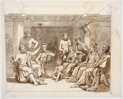 Scena antica, probabilmente Ulisse che racconta le sue avventure ai Feaci da Martinus Rørbye