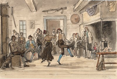 Danza in una casa contadina norvegese da Martinus Rørbye