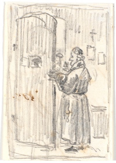 Un Ecclesiastico a una Porta Socchiusa da Martinus Rørbye
