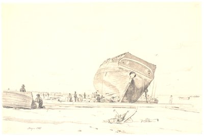 Una nave in calafataggio da Martinus Rørbye