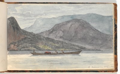 Paesaggio del fiordo con barca a remi da Martinus Rørbye