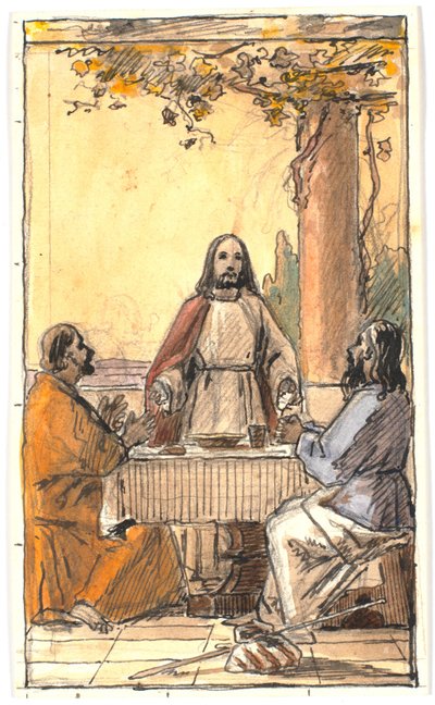 Cristo e i due discepoli a Emmaus da Martinus Rørbye